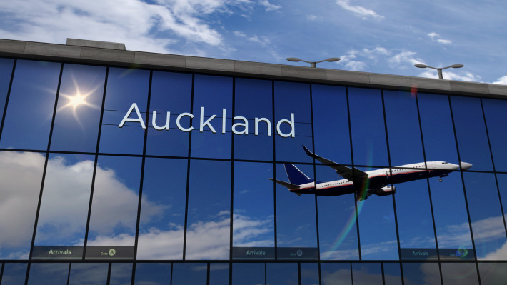 Auckland airport with Plane departing v2