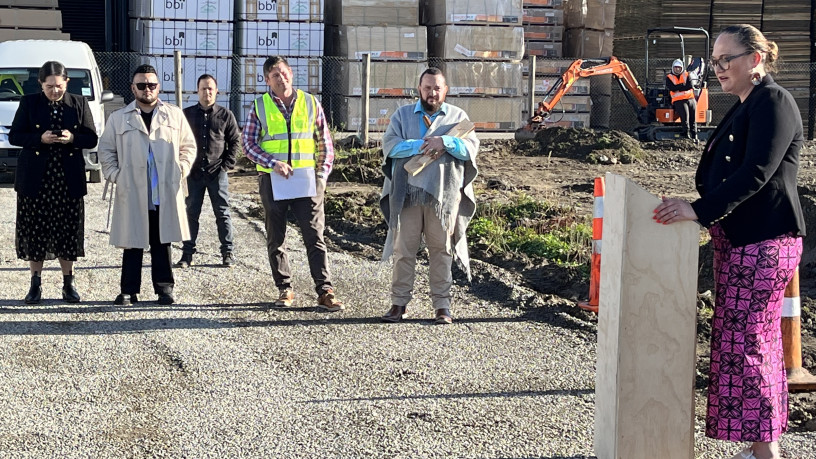 Minister Carmel Sepuloni at the Hawke's Bay JSH Sod Turning